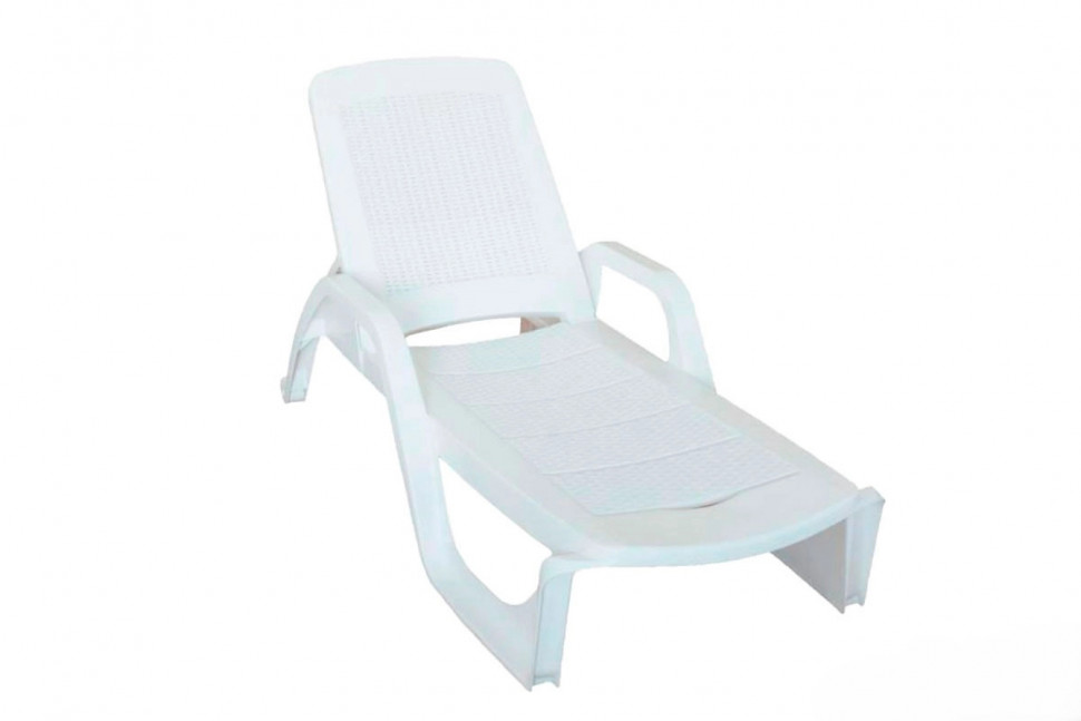 Шезлонг B:rattan NILO стопирующийся, белый
